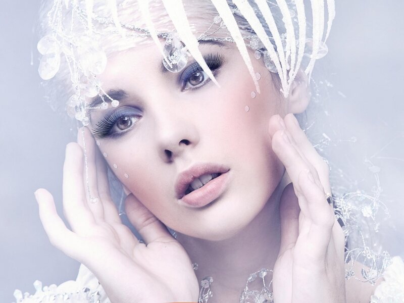 Woman with Ice Crown — White, Ethereal