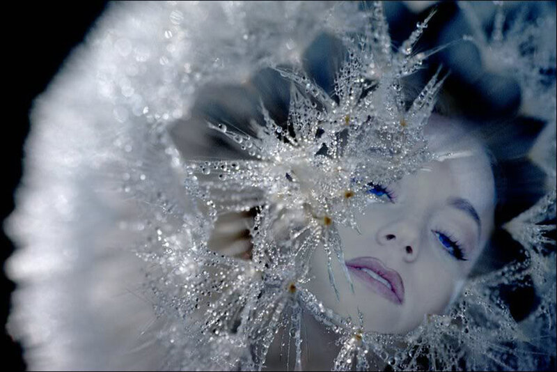 Woman with Ice Crystals — White