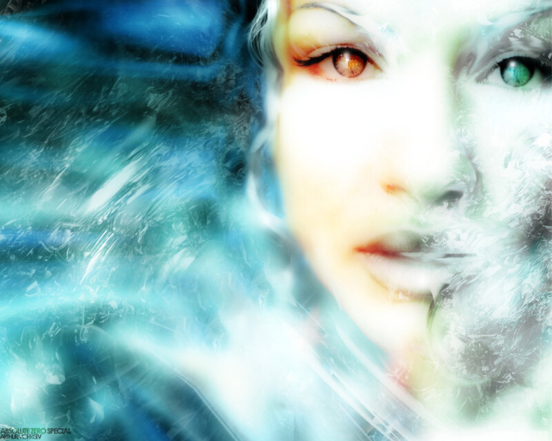 woman with ice effects