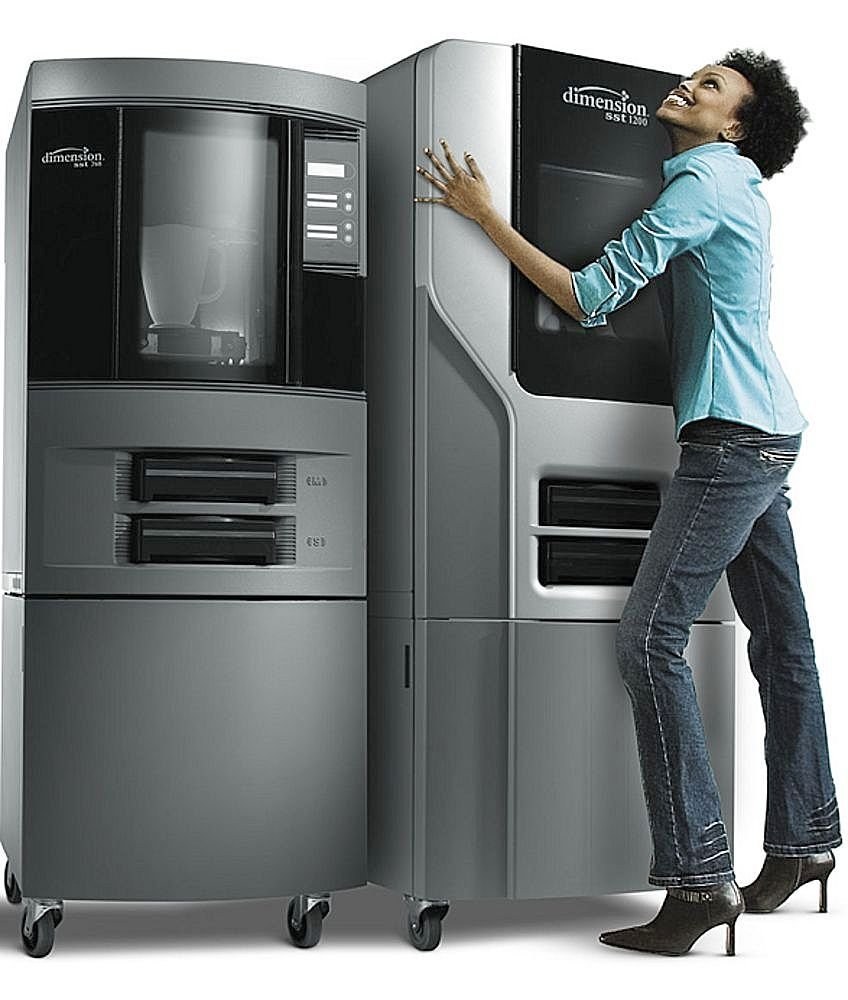 woman with industrial printer