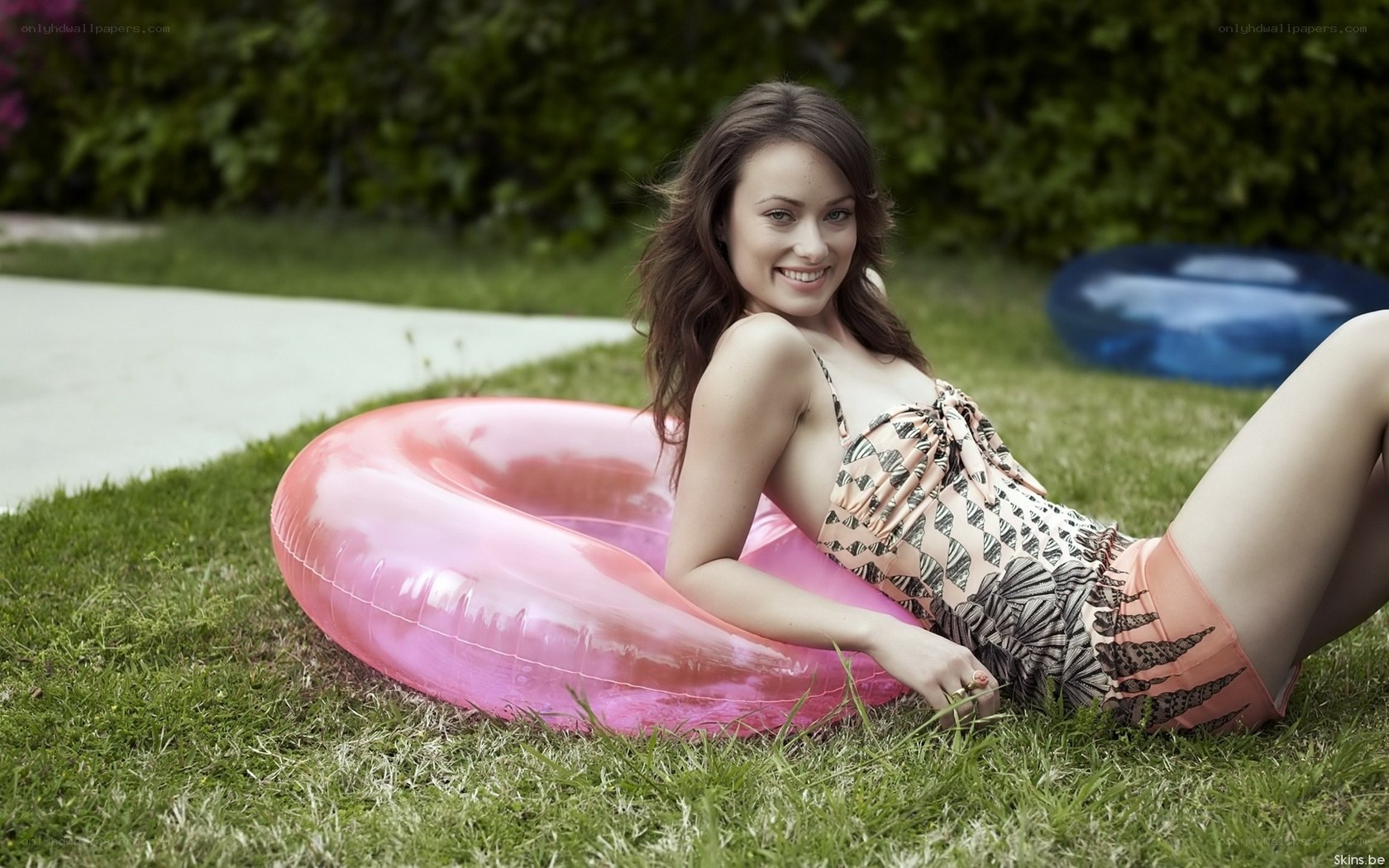 Woman with inflatable ring