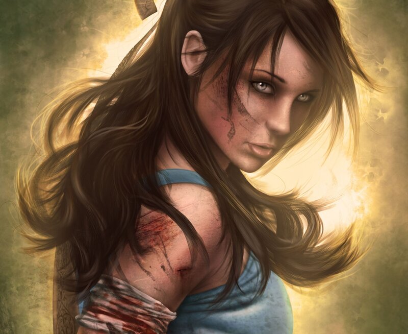 Woman with Injuries — Brown, Dramatic