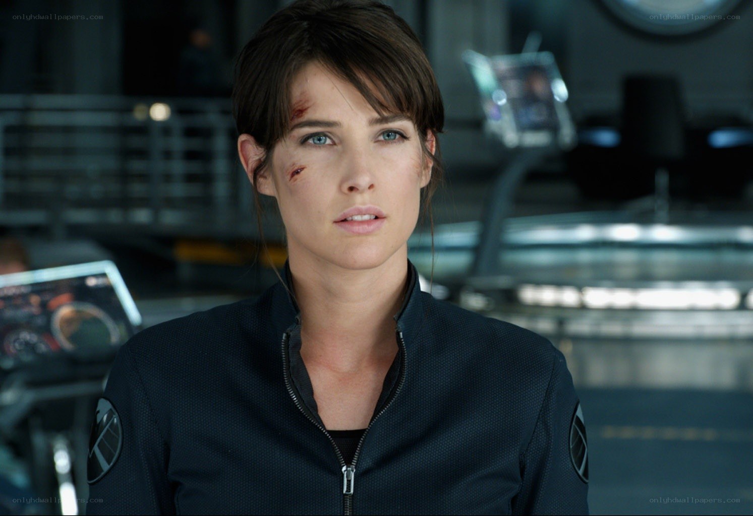 woman with injuries in sci-fi setting
