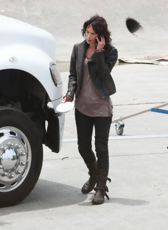 Woman with injury on phone