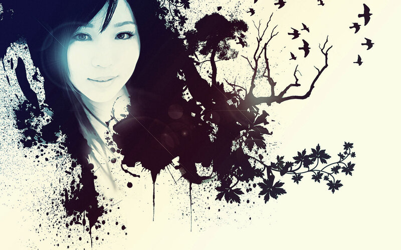 woman with ink splatter art