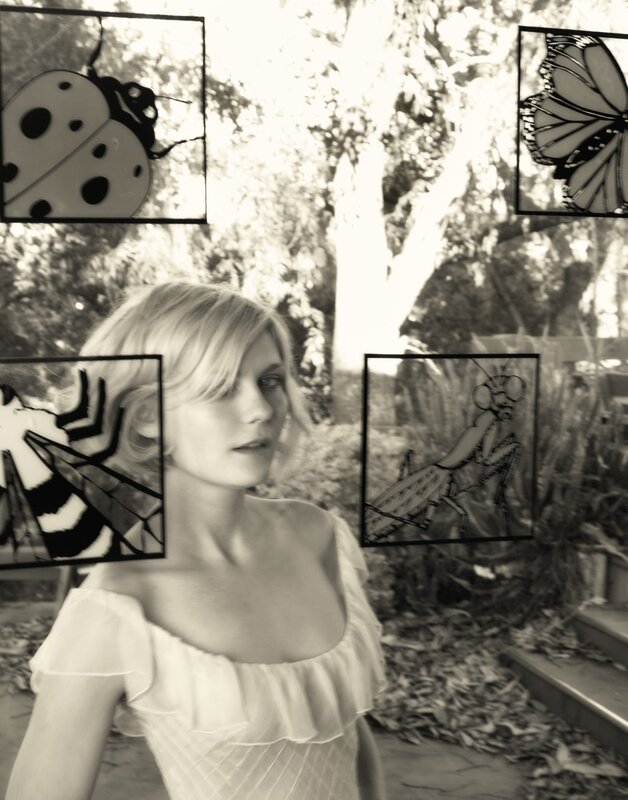 woman with insect art