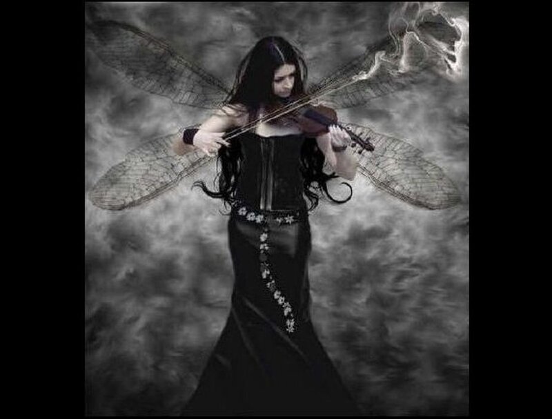 Woman with Insect Wings — Black