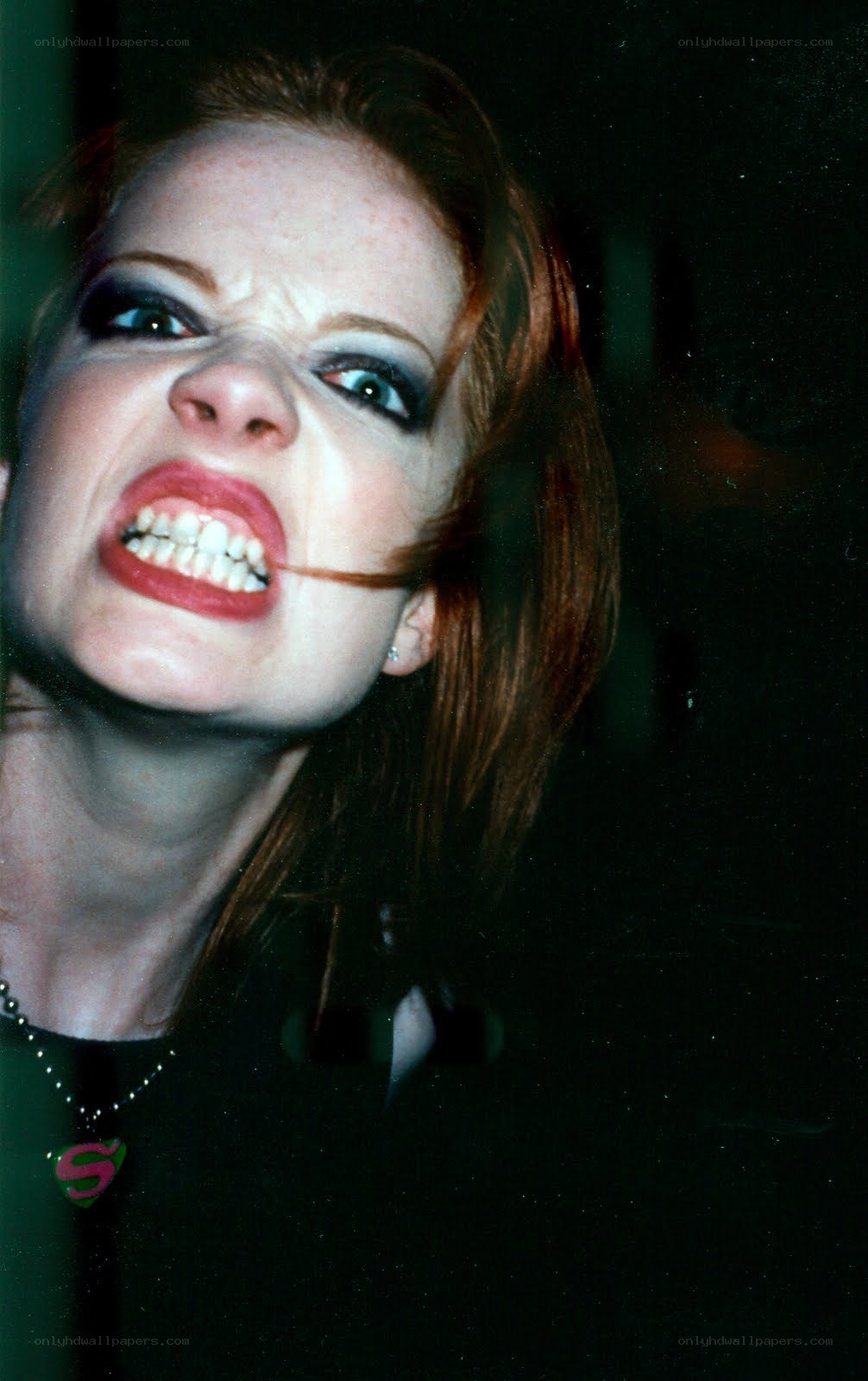 woman with intense expression