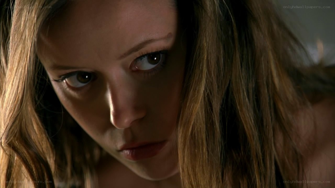 woman with intense gaze