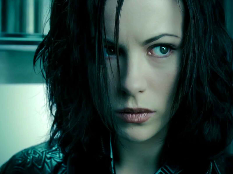woman with intense gaze