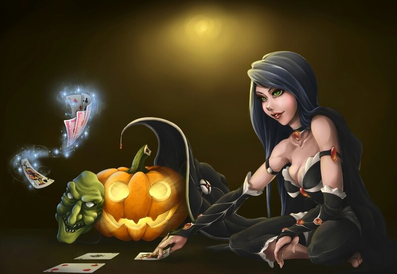 Woman with Jack-o-lantern