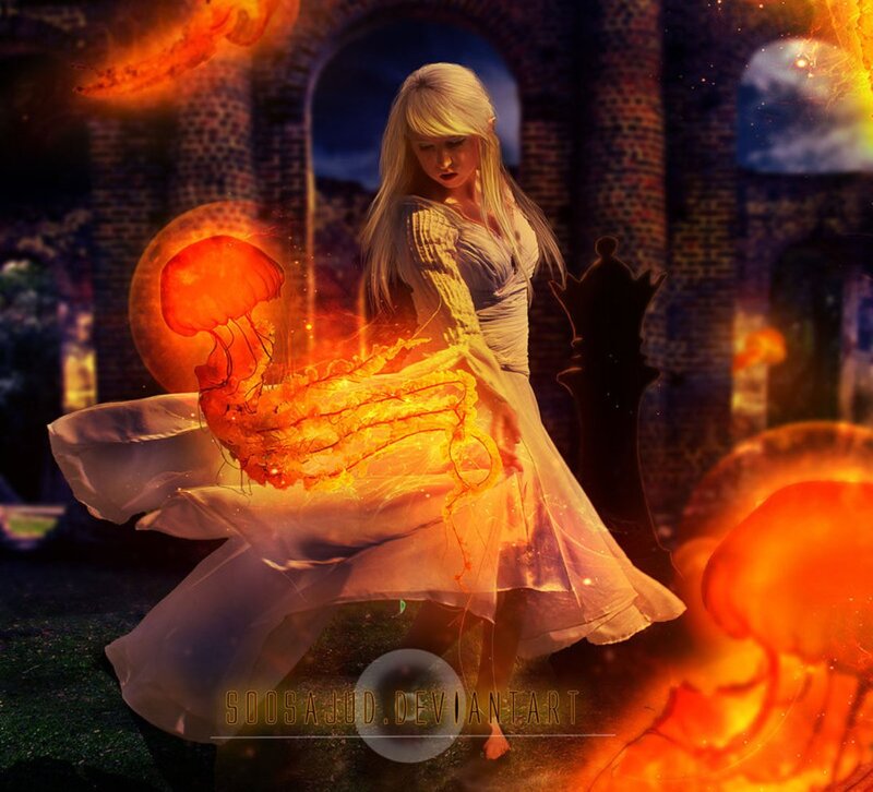 Woman with Jellyfish — Orange