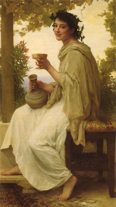 Woman with jug and cup