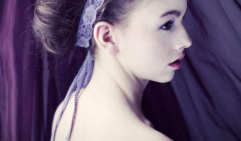 woman with lace headband