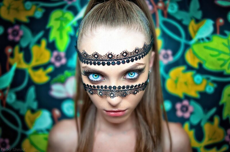 woman with lace headband