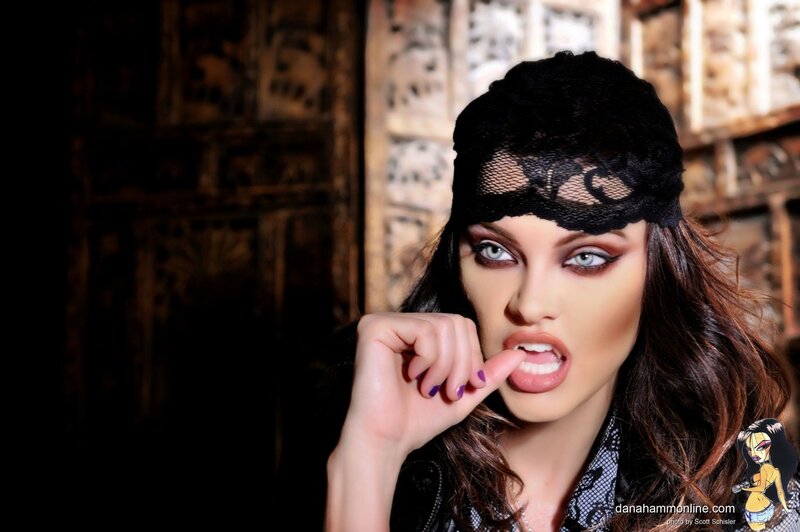woman with lace headband