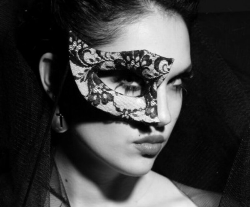 woman with lace mask