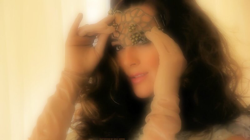 Woman with Lace Mask — Beige