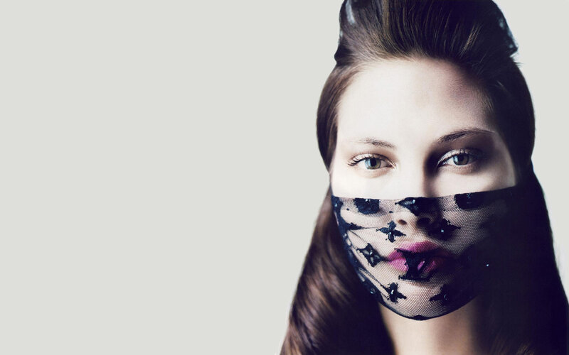 woman with lace mask