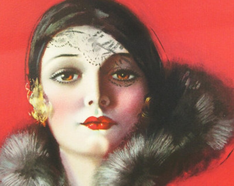 Woman with Lace Tattoo — Red