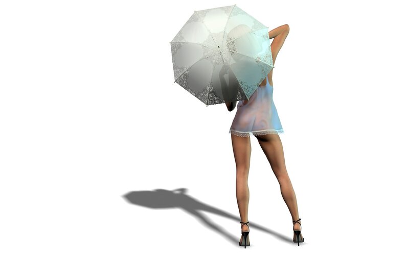 woman with lace umbrella