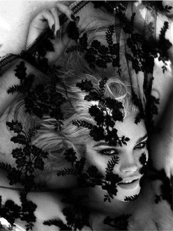 woman with lace veil