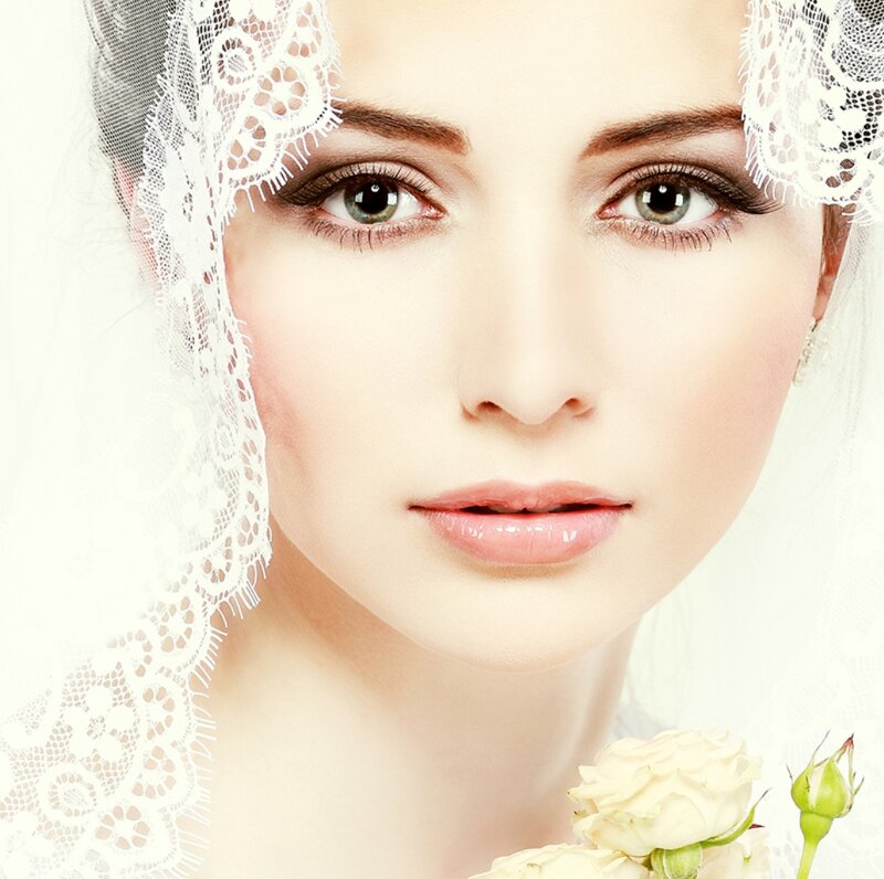 Woman with Lace Veil — White, Serene