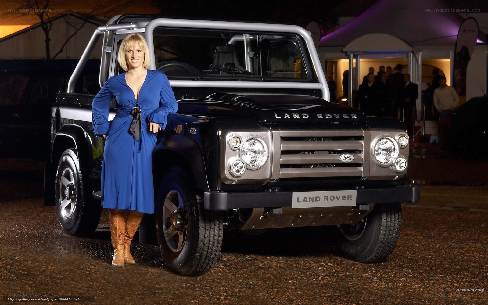 Woman with Land Rover Defender