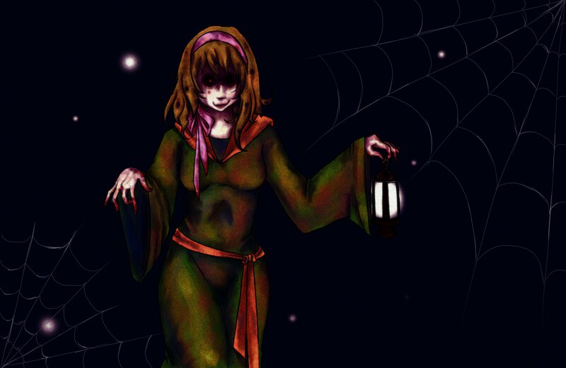 Woman with Lantern — Black