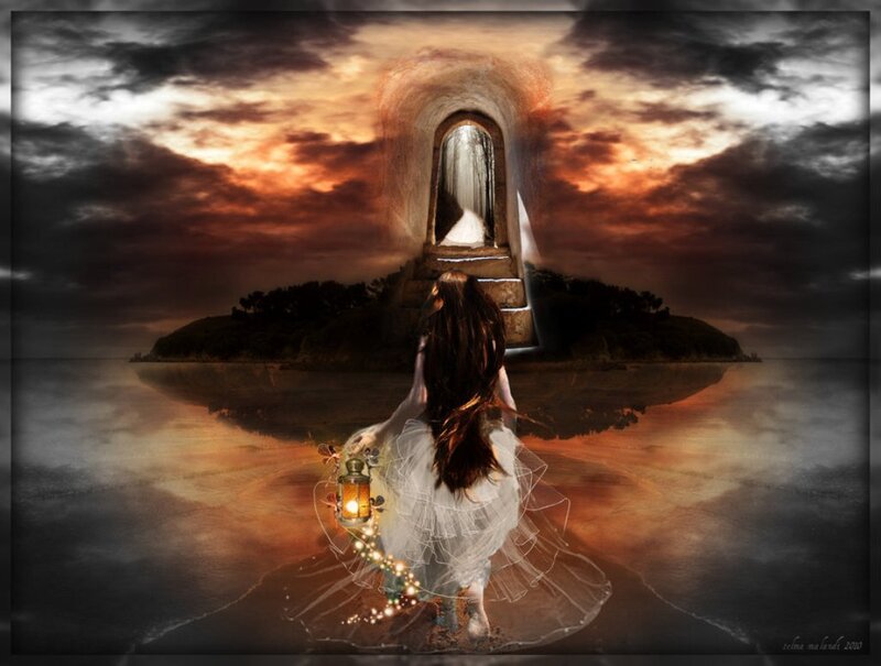 Woman with Lantern — Orange