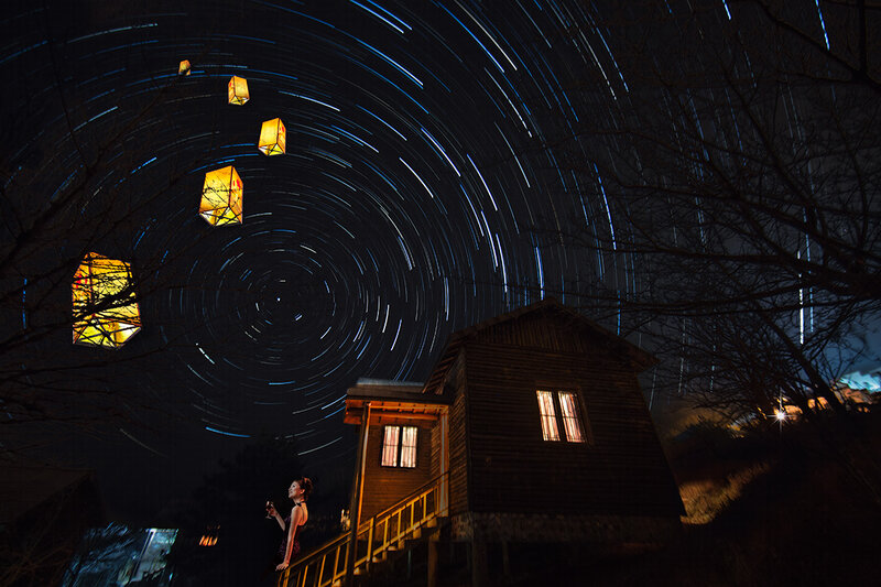 Woman with Lanterns