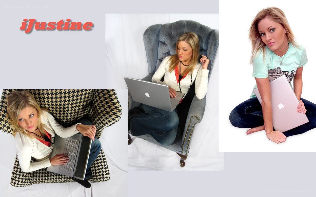 Woman with laptops collage