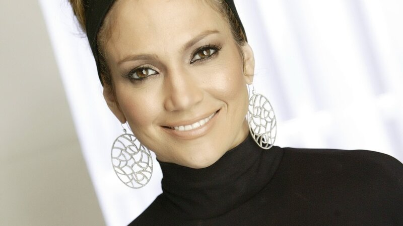 Woman with Large Earrings — Black, Smiling