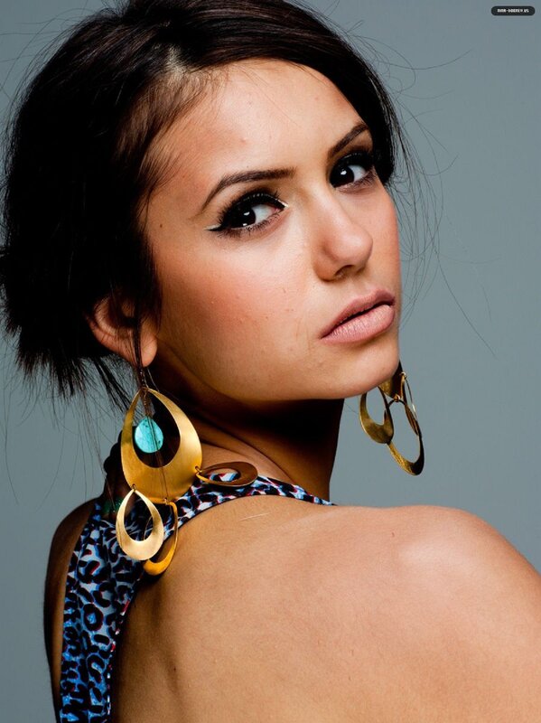 Woman with Large Earrings — Blue, Dramatic