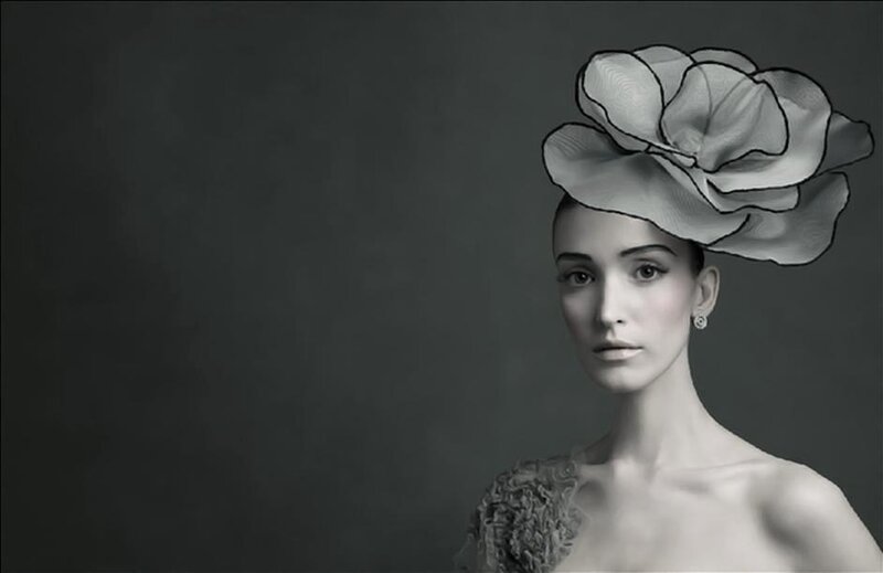 Woman with Large Flower Hat