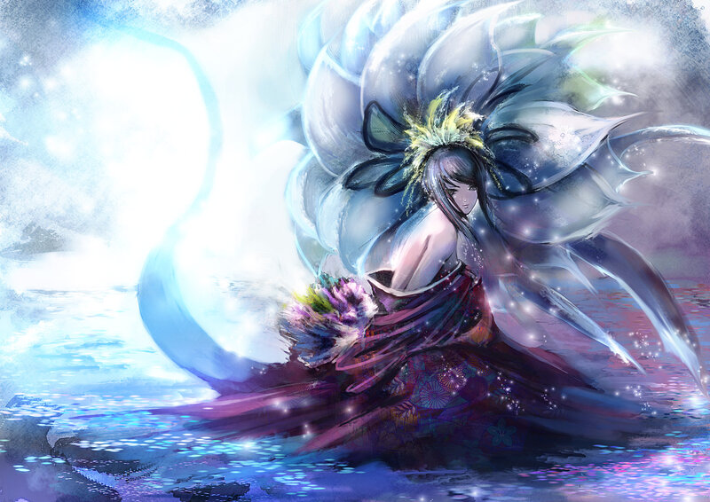 Woman with Large Flower Wings