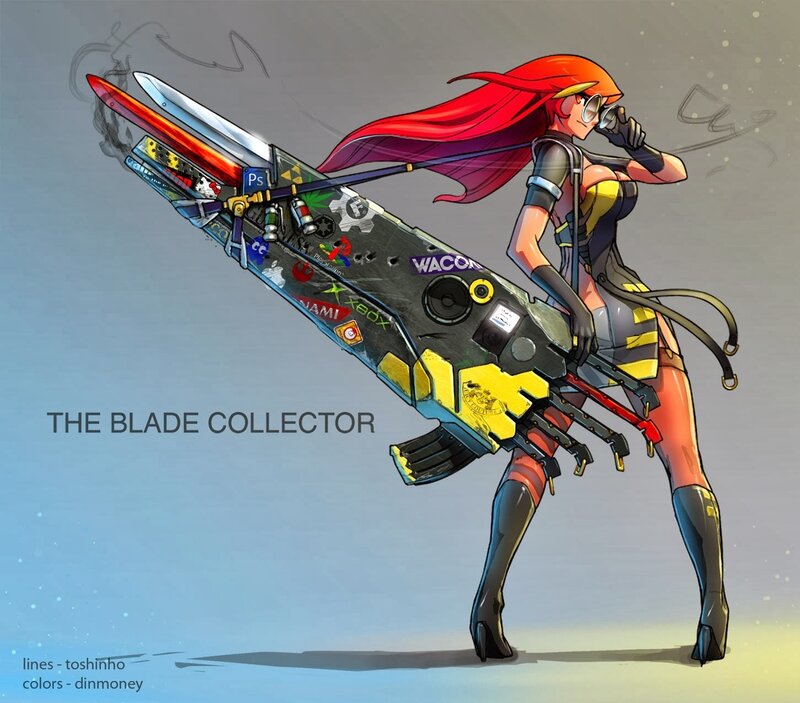 Woman with Large Weapon — Red