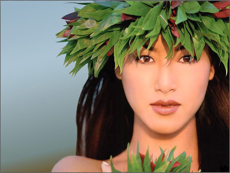 Woman with Leaf Crown — Green, Serene