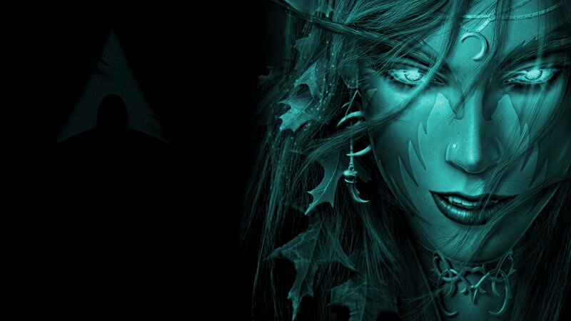 Woman with Leaf Crown — Teal