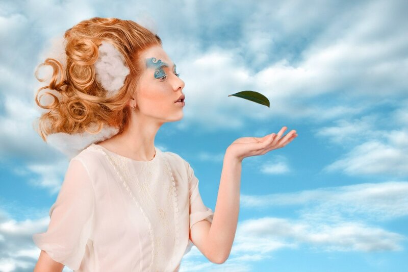 Woman with Leaf