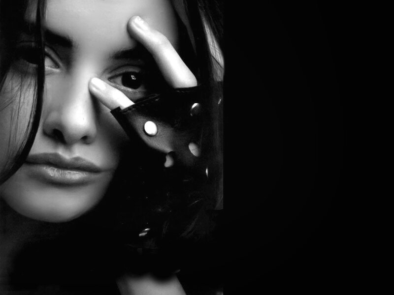 woman with leather glove