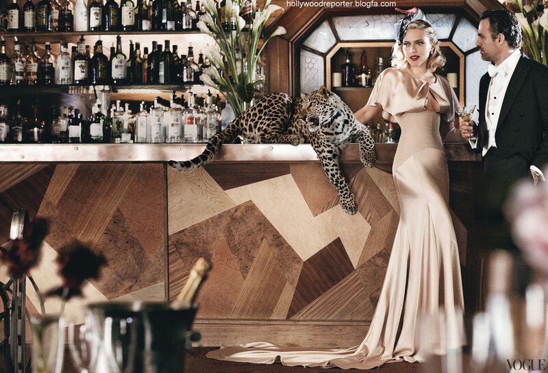 Woman with leopard at bar