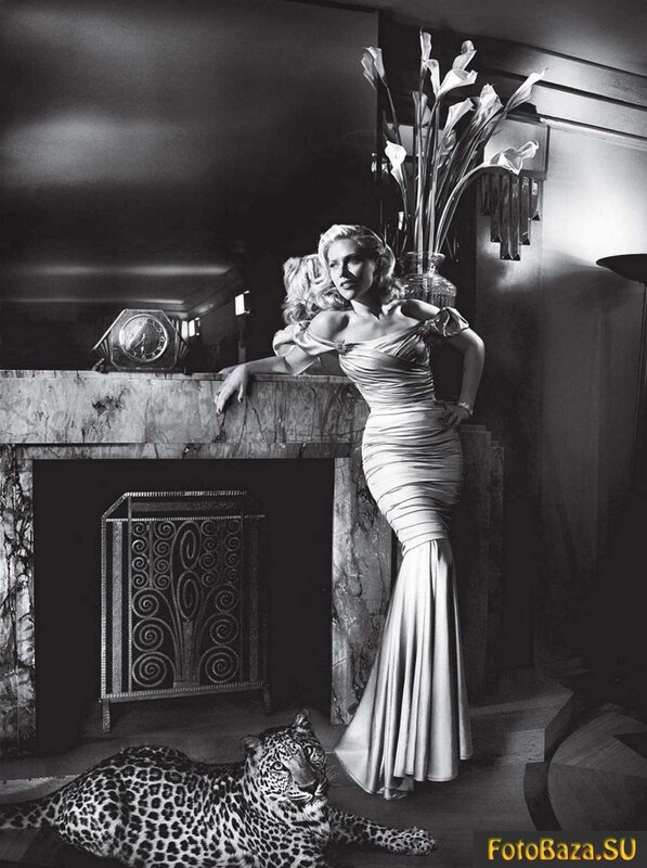 Woman with Leopard — Black, Dramatic, Photograph