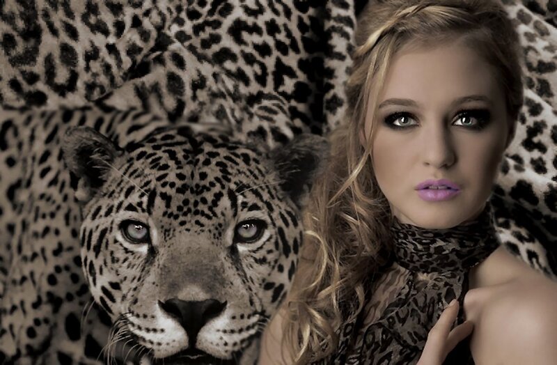 Woman with Leopard — Brown