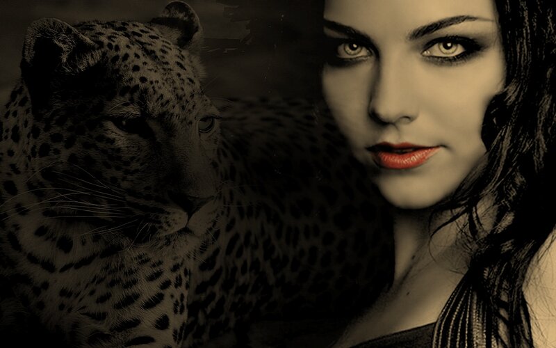 woman with leopard portrait