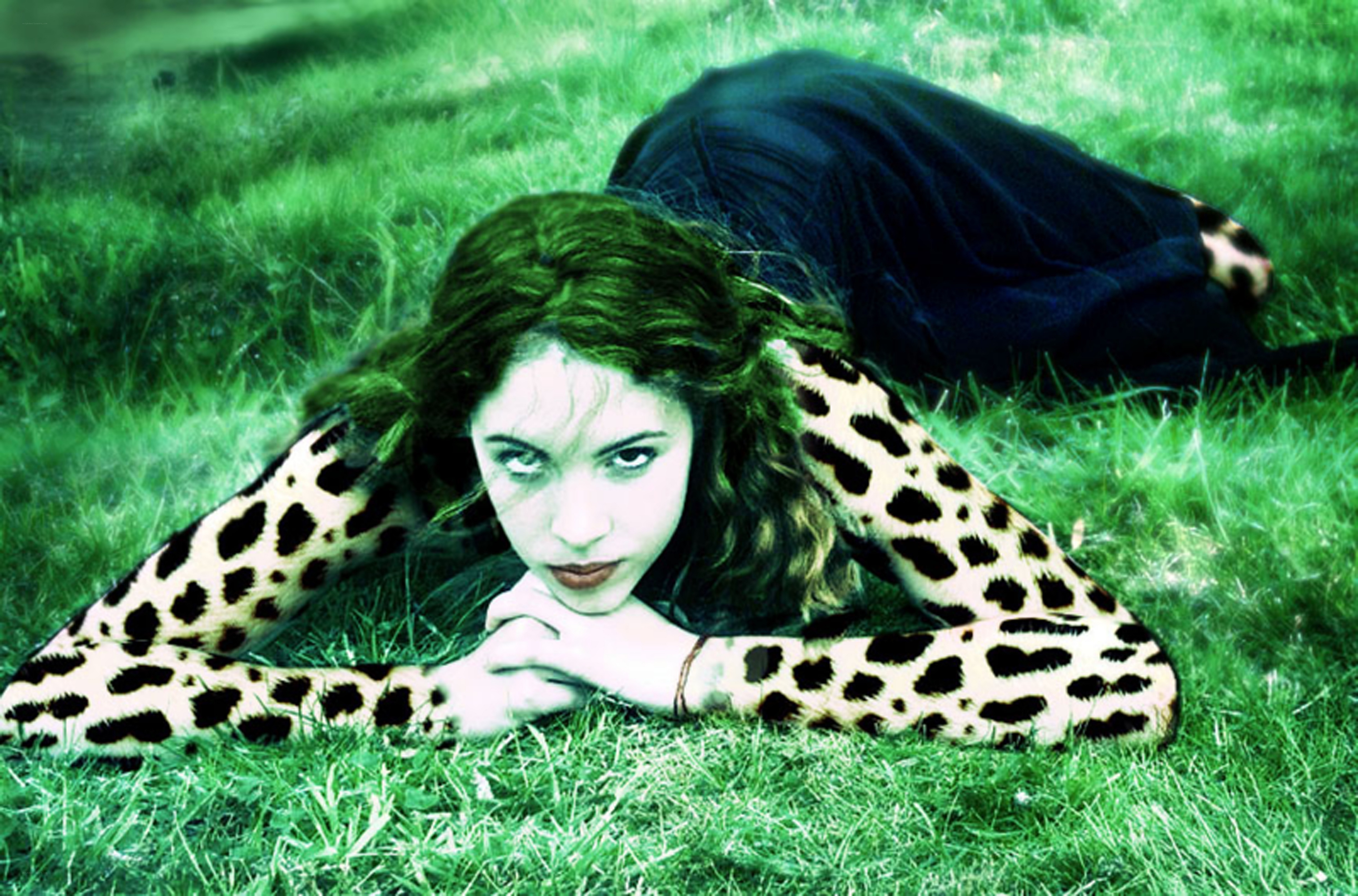 woman with leopard print arms