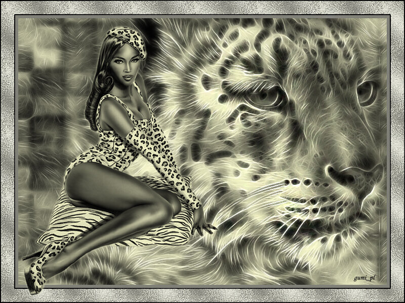 Woman with Leopard Print — Black