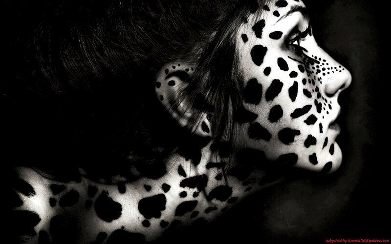 woman with leopard print makeup