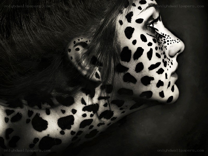 woman with leopard print makeup