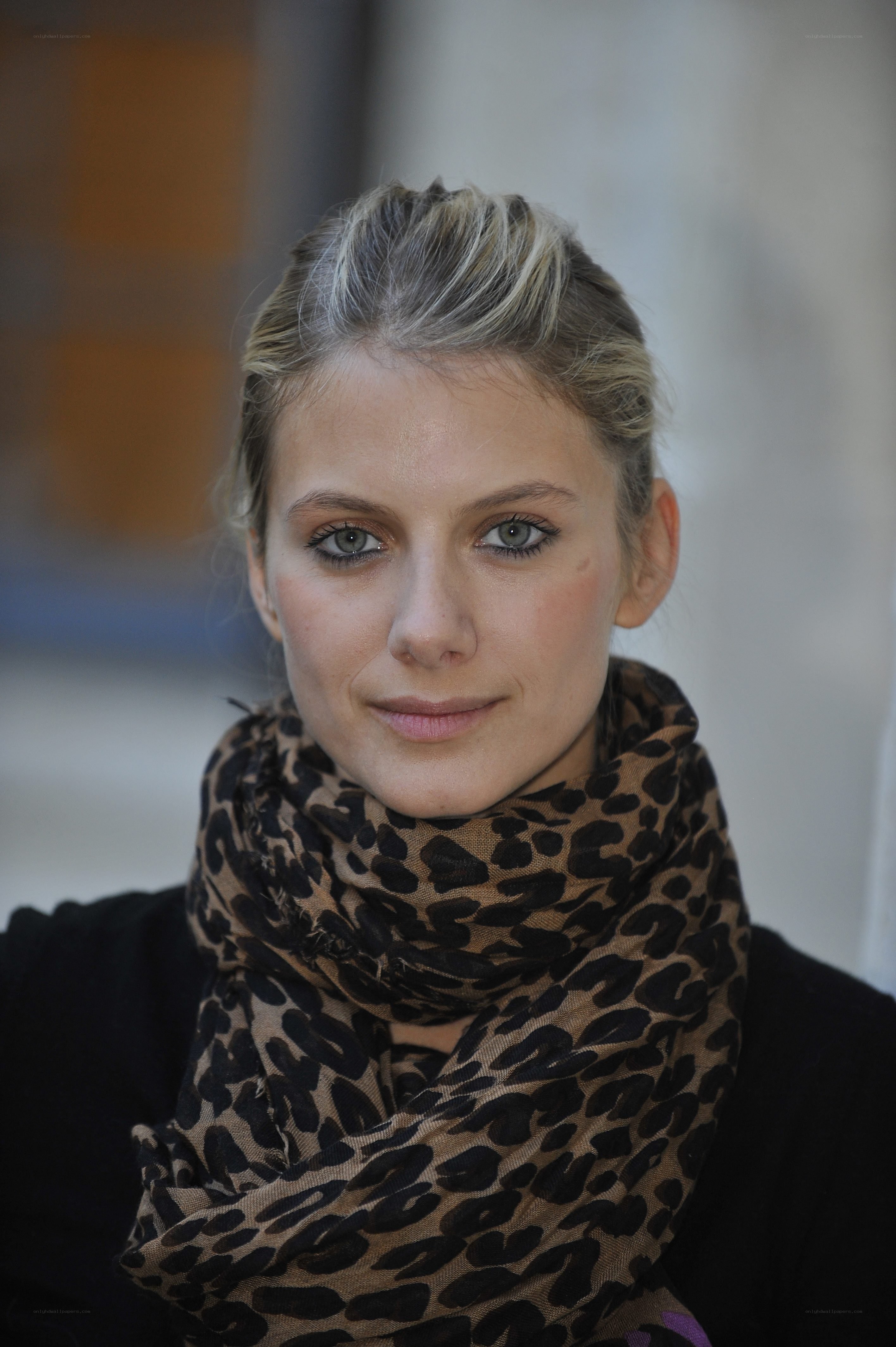 woman with leopard scarf